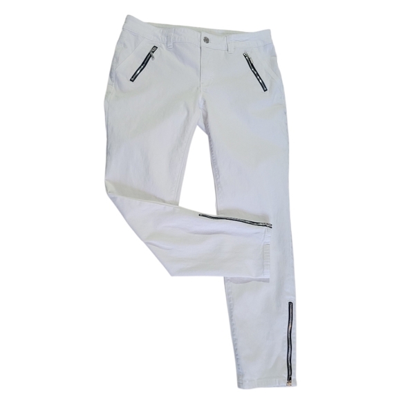 NWT White House Black Market Skimmer Jeans Ankle Zip Skinny Denim Preppy Chic 8 - Picture 1 of 9